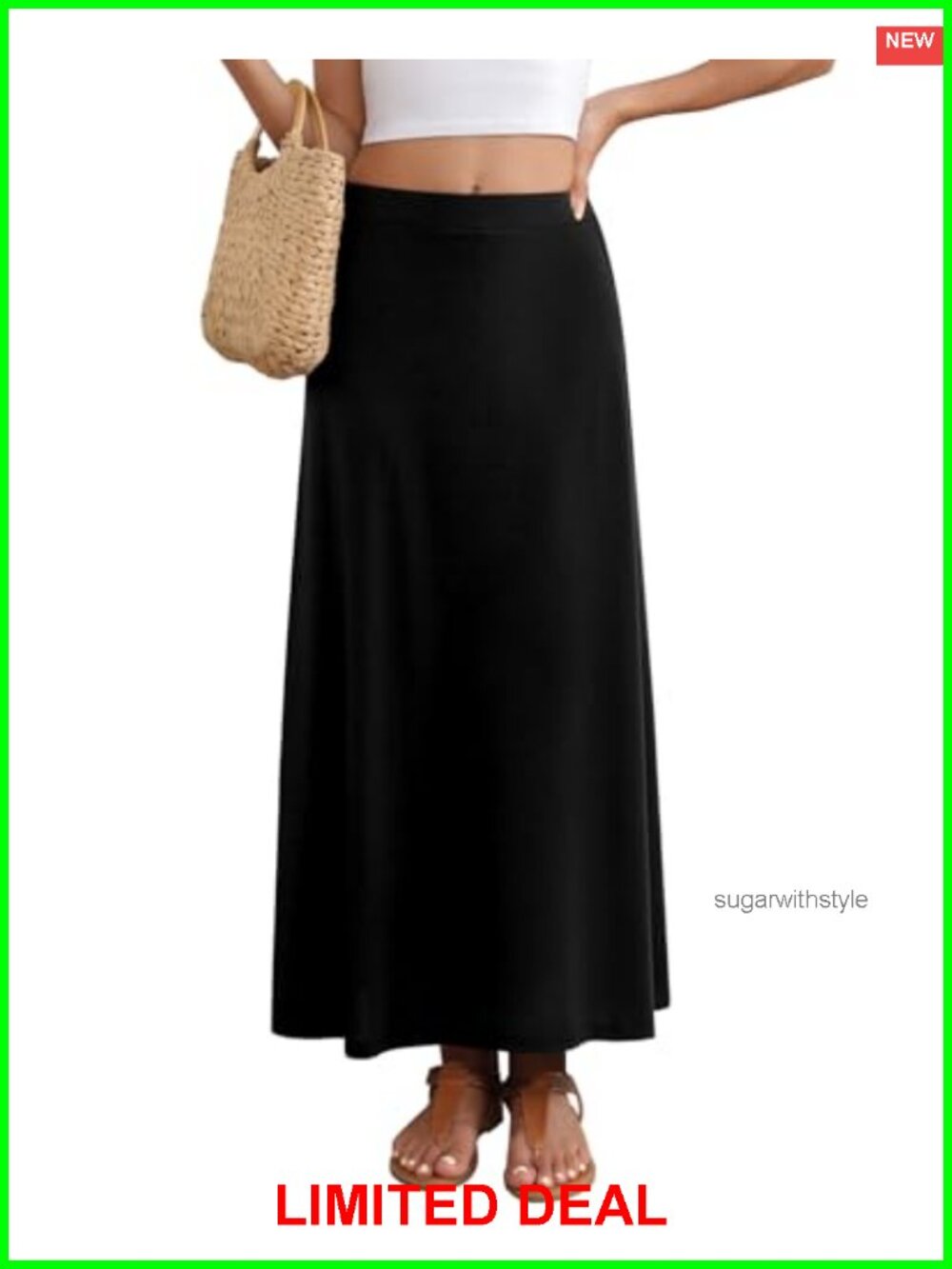 Women's Flowy A-Line Maxi Skirt Elastic Waist Casual Long Skirt S-2XL